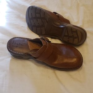 Brown clogs